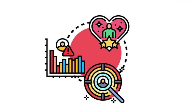 Business concept presenting building customer loyalty, managing client satisfaction metrics, nurturing positive relationships, and effectively targeting consumers, all crucial for sustained growth
