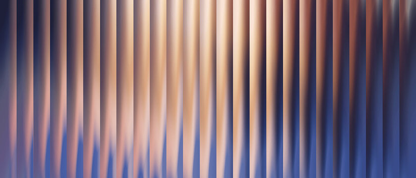 Vertical gradient stripes in shades of copper, bronze, and deep navy blue background