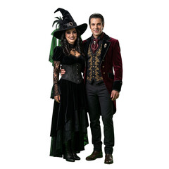 Obraz premium Harry Potter themed couple posing as witch and wizard in costumes
