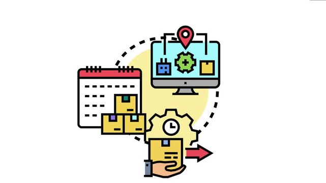 Project delivery concept showing a process of timely task completion, meeting deadlines, and efficient logistics for successful business operations, effective time management, and order fulfillment