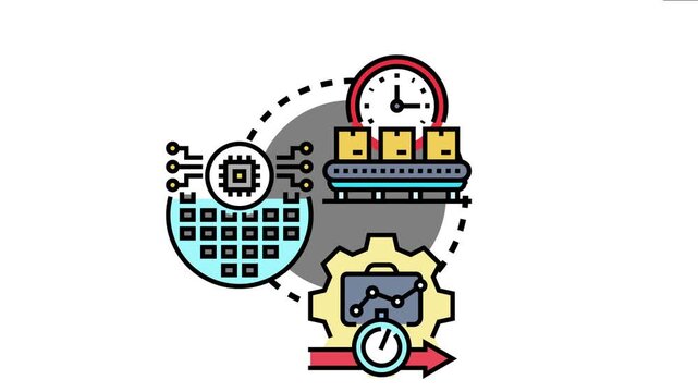 On time manufacturing concept efficient production. Logistics. And resource management with automated systems