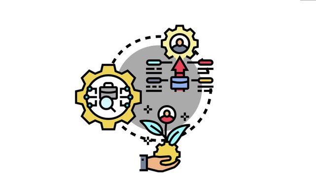 Concept visualizing on the job apprenticeship, mentorship, and professional growth through skill development, learning, and progress monitoring within a dynamic business environment