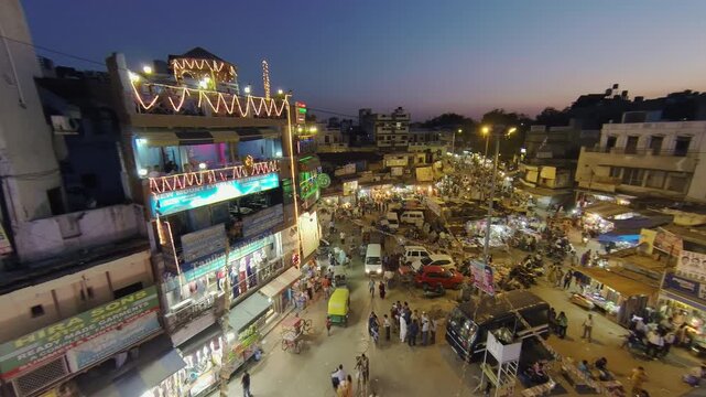 New Delhi paharganj market top view India