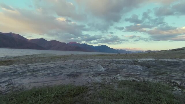 Pangong lake sunset Ladakh India