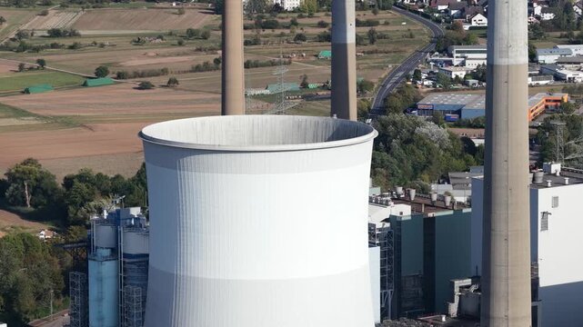 Aerial View of Staudinger Power Plant in Grobkrotzenburg Germany