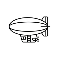 Minimalist Line Art Vector Icon Of A Dirigible Airship Isolated On A Transparent Background For Design Projects © Creative_Design