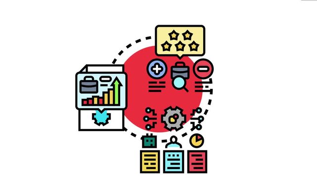 Okr performance management method representing business objective achievement. Key results tracking. And continuous improvement through organized planning. Data analysis