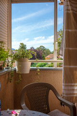Obraz premium View from the terrace of the apartment, summer period by day