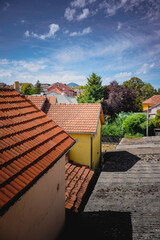 Obraz premium View from the terrace of the apartment, summer period by day
