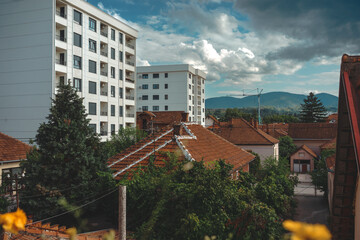 Obraz premium View from the terrace of the apartment, summer period by day