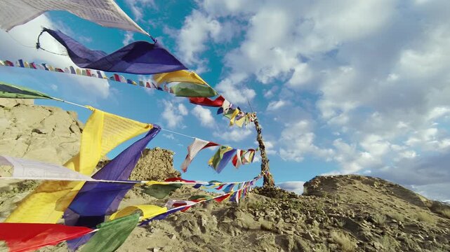 Tibetan flags Leh Ladakh India