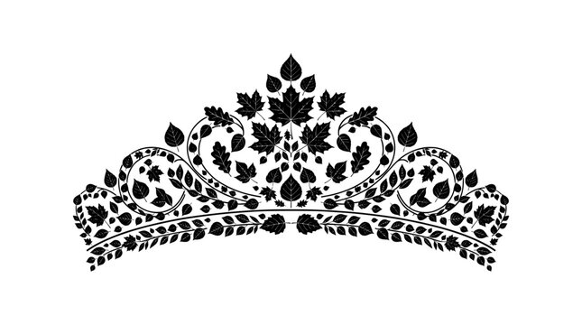 black silhouette of a leaf crown 