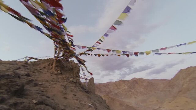 Tibetan flags Leh Ladakh India