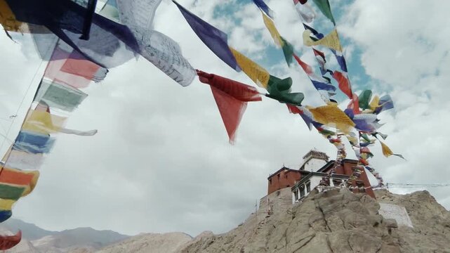 Tibetan flags Leh Ladakh India