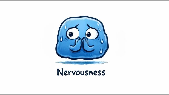 A cartoon character with a sorrowful face, perfect for conveying disappointment or sadness