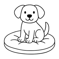 Fototapeta premium Easy Dog on Soft Cushion Coloring Page