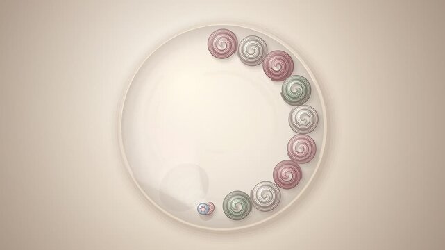 Piping Buttercream Rosettes On Cake Top View Decorating Animation