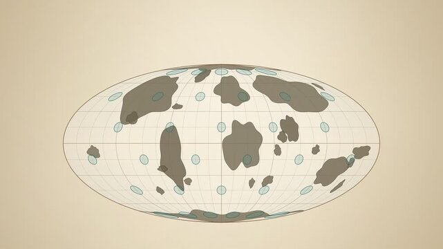 Map Projections Morphing From Flat Grid To Rotating Globe Seamless Loop