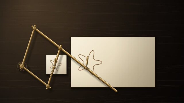 Brass Pantograph Linkage Tracing And Enlarging Drawing Seamless Loop