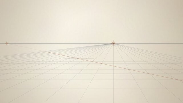 Linear Perspective Drawing With Vanishing Points And Arcade Construction Animation