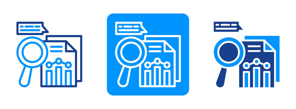 Quantitative Research Icon In Dual Tone Style