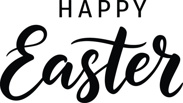 Happy easter elegant calligraphy script typography with typography
