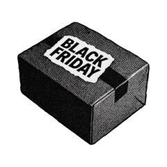 Naklejka na ściany i meble PNG Black Friday gift box illustration.