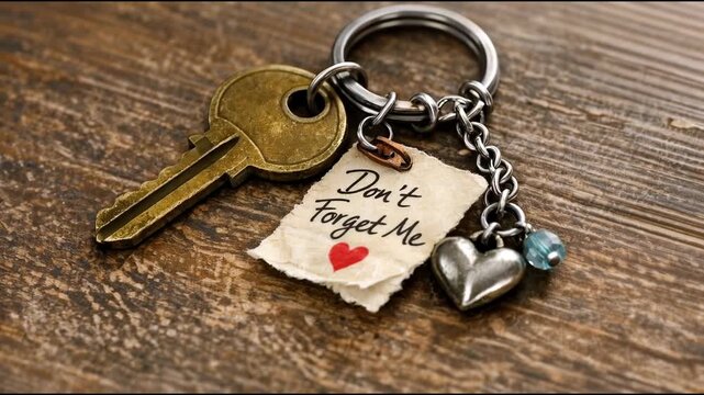 A pair of keys sitting on a wooden table, perfect for illustration or design