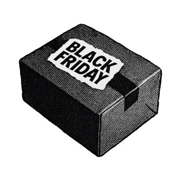 PNG Black Friday gift box illustration.