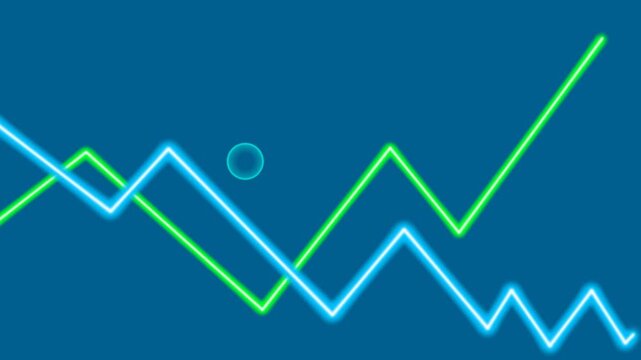 Growing financial graphs with figures showing increasing profits. 4K animation about financial success. Rising markets, stock exchange trends, investment revenue.