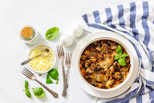 savory ground meat veggies and mushroom bake
