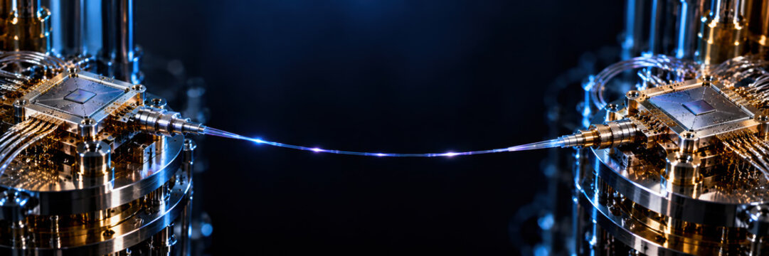 Quantum Processor Nodes Connected by Photonic Interconnect, Ultra Wide Technology Banner