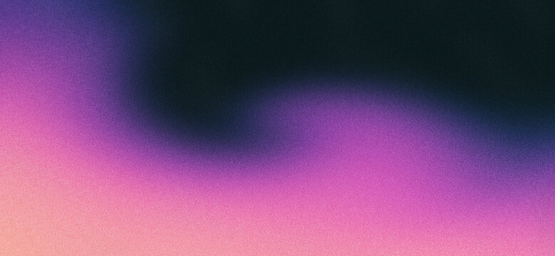 Abstract dark purple orange black grainy gradient background glowing pink magenta vibrant noise texture, colorful retro banner design