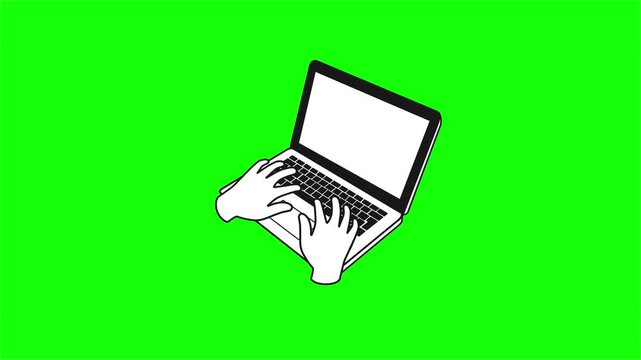 Green Screen 7 Seconds Finger Hand Typing on Keyboard Animation Motion Graphic 