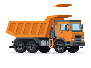 Orange dump truck vector illustration © Gina