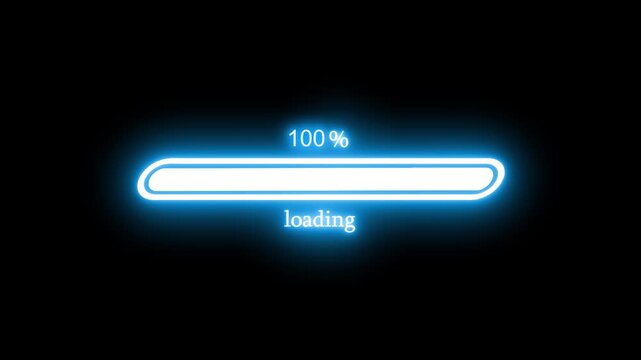 Seamless Loop Neon Loading Bar Animation for Multimedia and Technology Projects