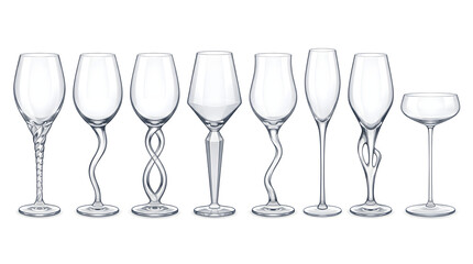 Obraz premium empty wine glasses design