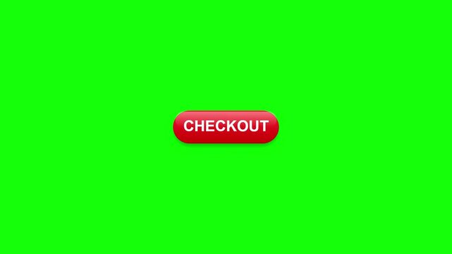 online checkout button and cursor click animation with green screen