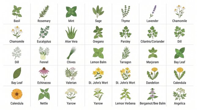 Herbs and spices vector icon collection