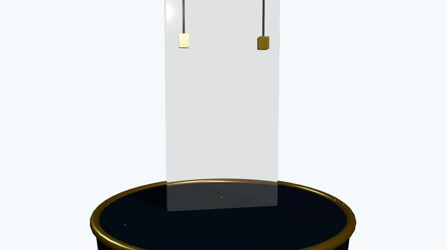 3D animation of ion exchange process in glass chemical strengthening showing sodium and potassium ions creating surface compression for impact resistance