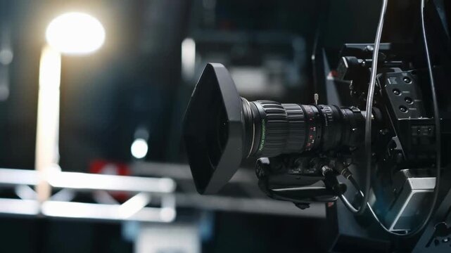Television Studio Crane Camera Equipment Behind The Scenes Recording