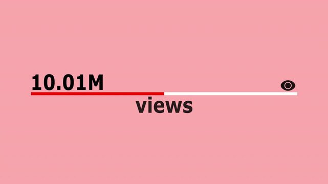 Views Count Rising 4k Animation, 0 To 20 Million Views Counter Video, Views Number Of  Viral Content Animation, Views Counting Video, 4K Animation.