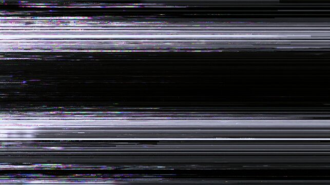 Digital glitch screen with static and color artifacts
