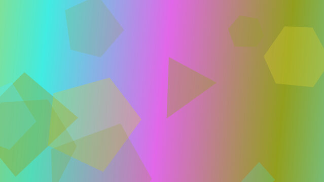 Abstract geometric shapes on a colorful gradient background