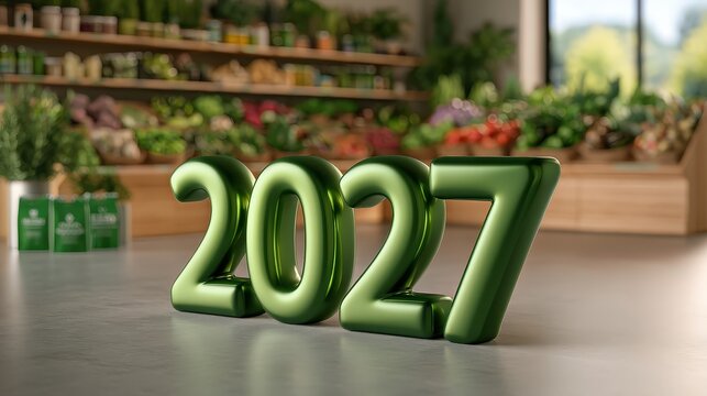 2021 New Years Eve Celebration Sign with Green Number 3D Effect