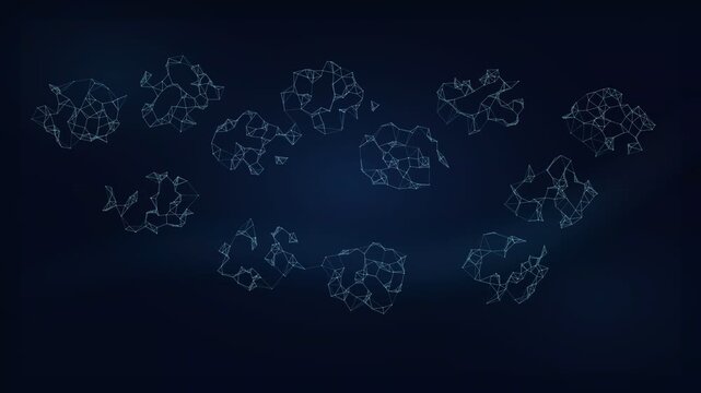 Dynamic animated space scene with starry sky and molecular structures illustrating AI transformation technology for futuristic digital innovation