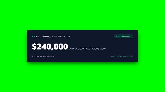 Enterprise Contract Success Notification Green Screen