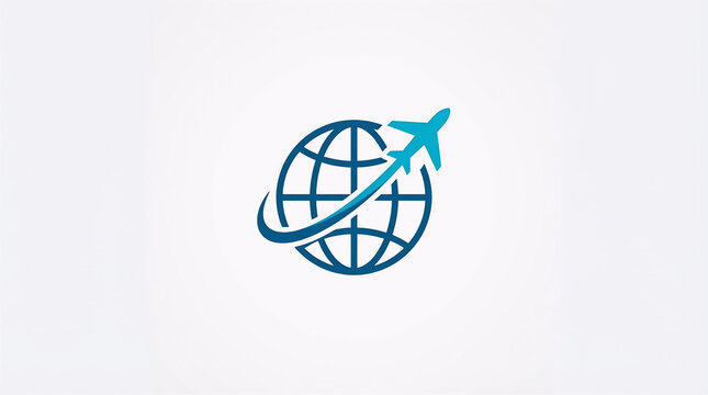 Global travel airplane logo icon