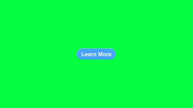 Learn More Button Animation on Green Screen, Animated Information Call to Action Lower Third for Social Media and Video Editing