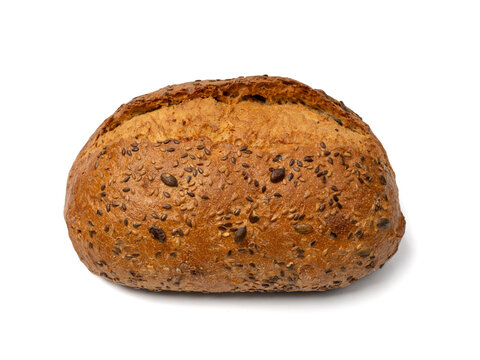 Bread with seeds, artisan wheat-rye or spelt sourdough bread